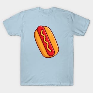 Hotdog Cartoon Vector Icon Illustration (17) T-Shirt